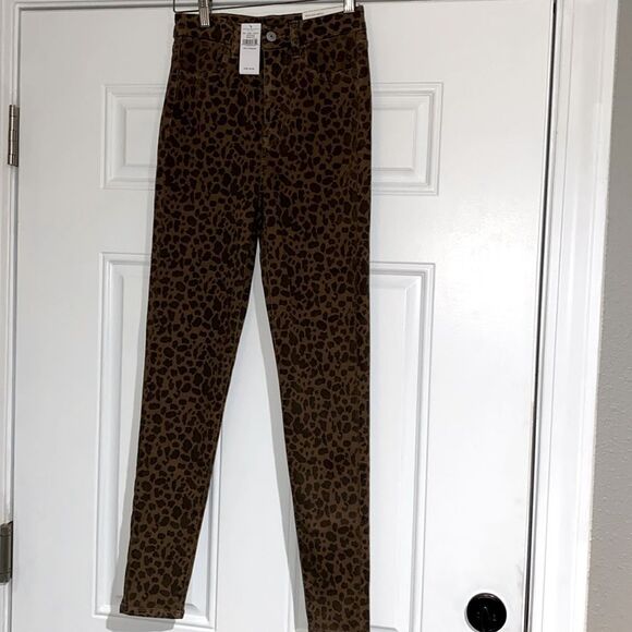 NWT NEW American Eagle Animal Print Curvy Super Hi-Rise Jeggings Size 2 - Picture 1 of 6